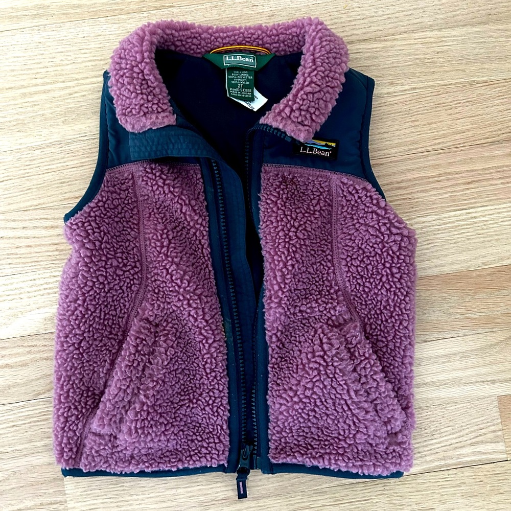 LL Bean toddler girl Sherpa vest